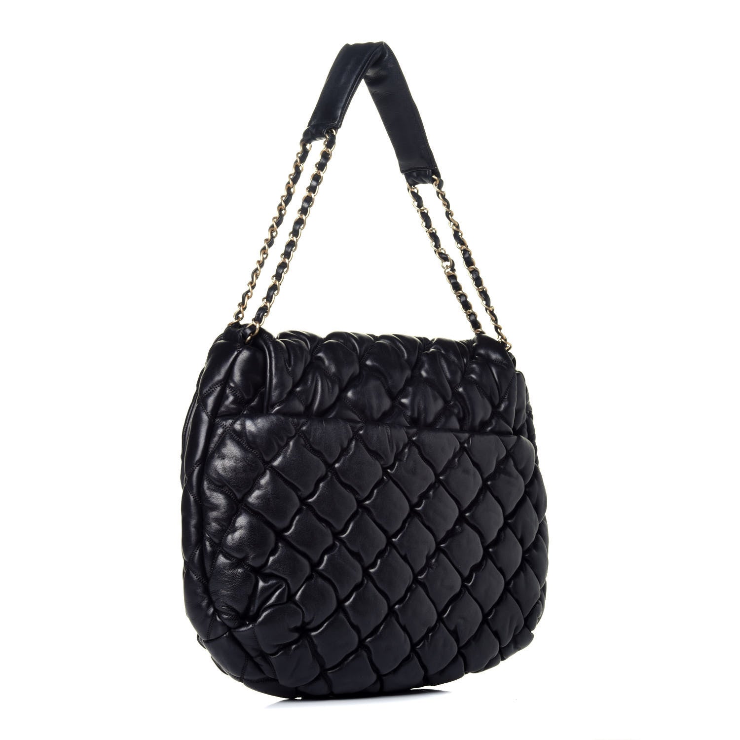 Chanel Lambskin Bubble Quilt Flap Bag Black 3 of 9