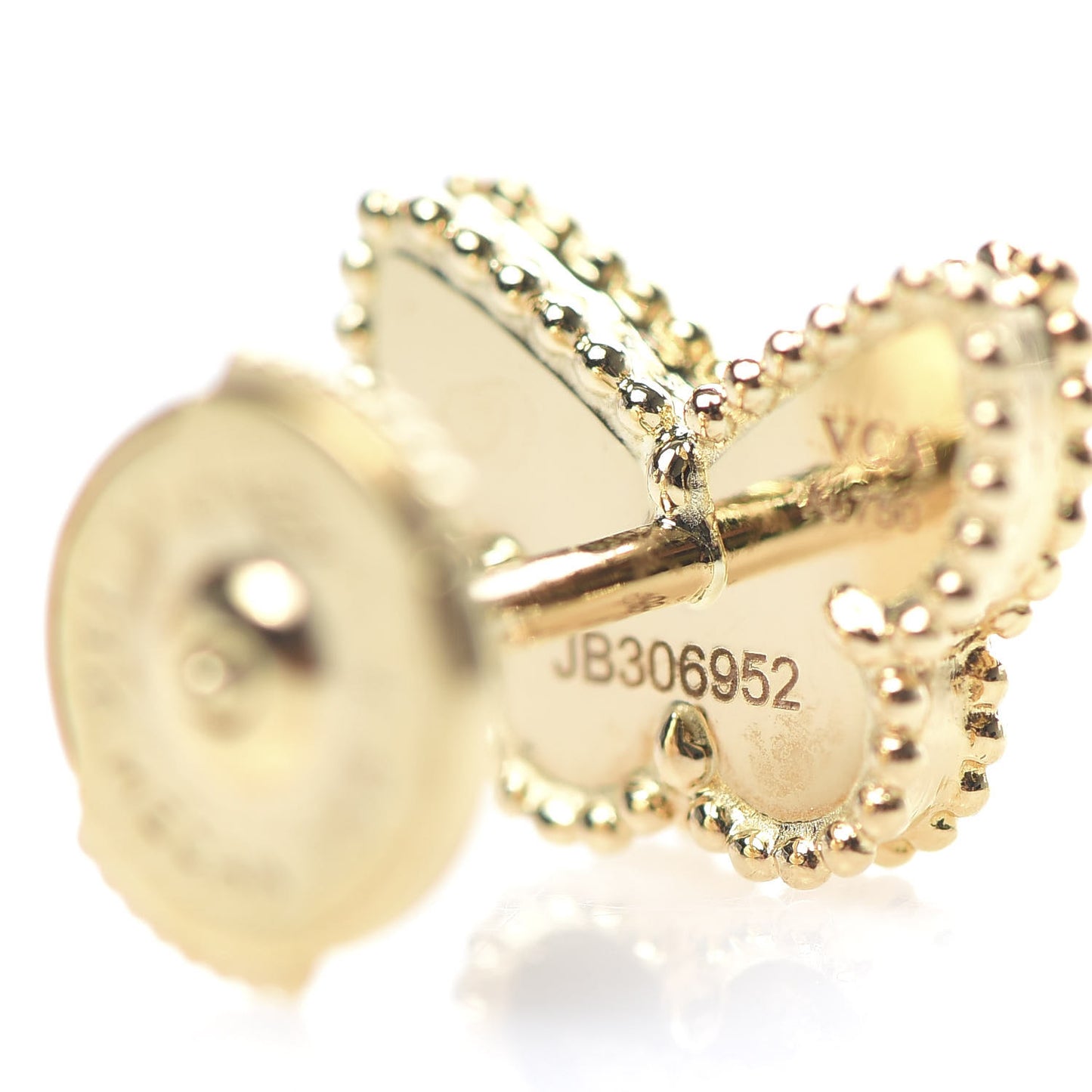 18K Yellow Gold Mother of Pearl Sweet Alhambra Butterfly Earrings