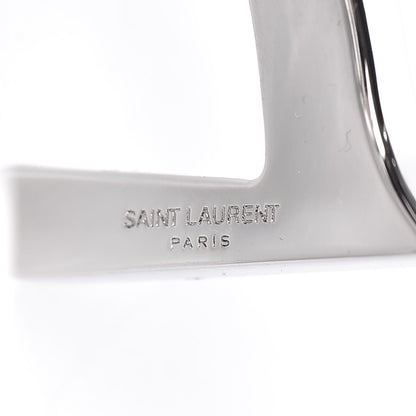 Saint Laurent Brass Monogram Medium Cuff Bracelet Palladium 4 of 4