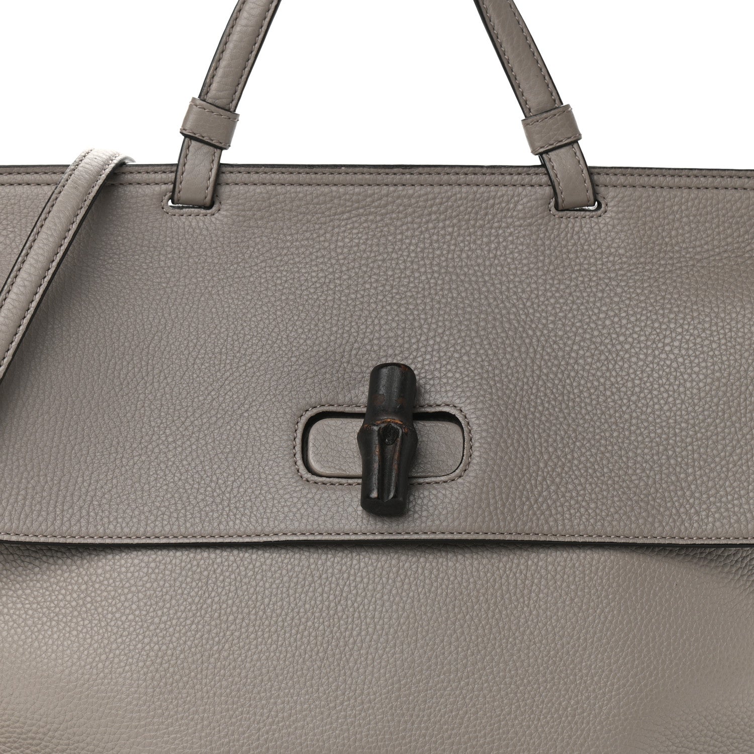 Gucci Cellarius Calfskin Large Bamboo Daily Top Handle Bag Storm Grey 7 of 10