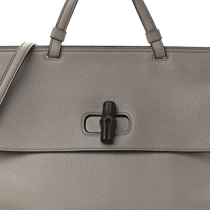 Gucci Cellarius Calfskin Large Bamboo Daily Top Handle Bag Storm Grey 7 of 10