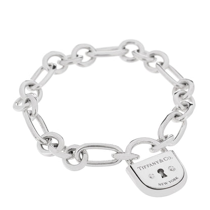Tiffany Sterling Silver Lock Charm Bracelet 1 of 4