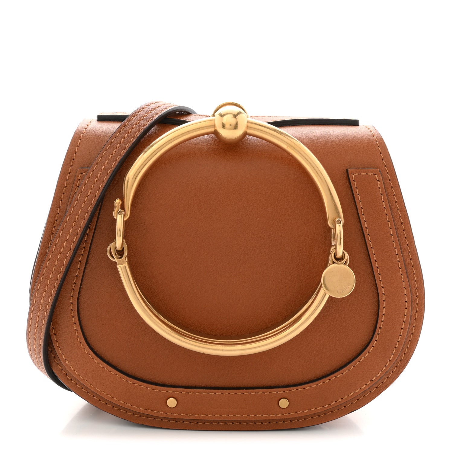 Chloe Calfskin Suede Medium Nile Bracelet Bag Caramel 1 of 11