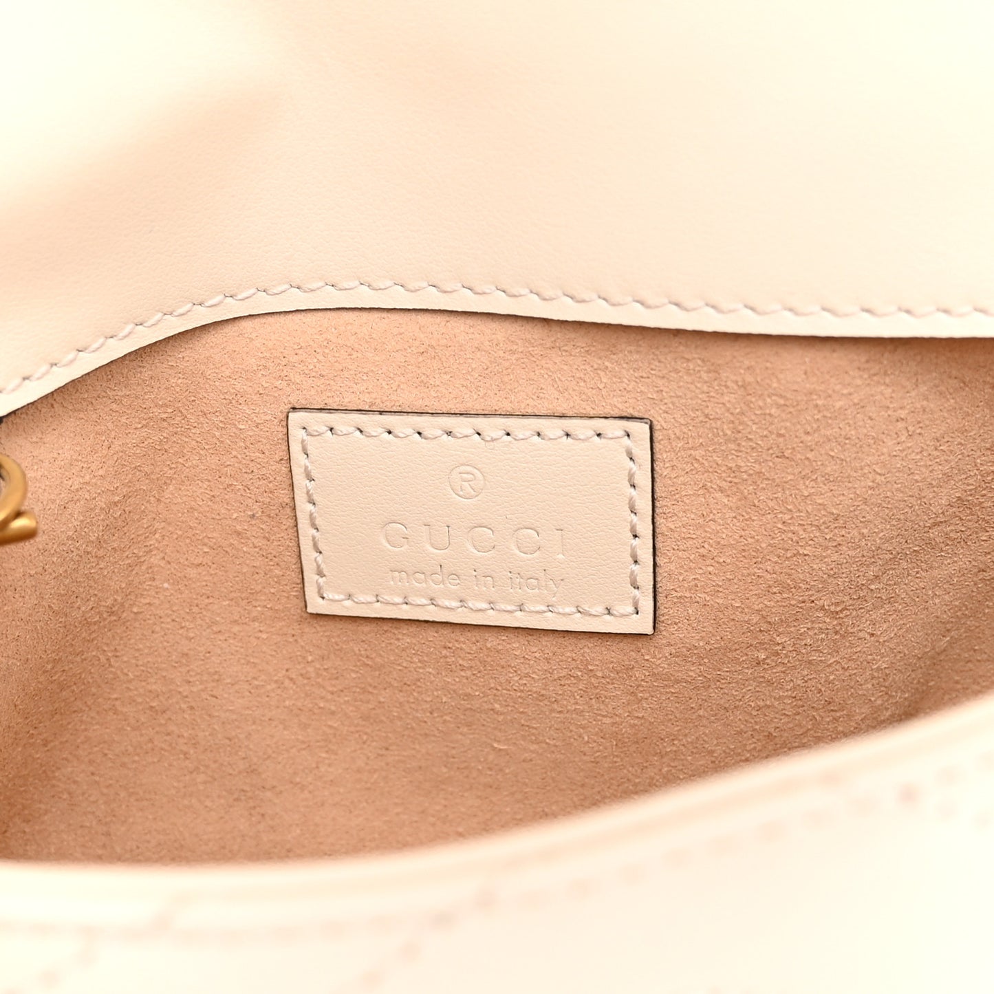 Calfskin Matelasse Super Mini GG Marmont Shoulder Bag White