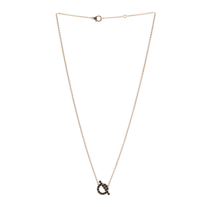 Hermes 18K Rose Gold Black Spinel Finesse Pendant Necklace 3 of 6