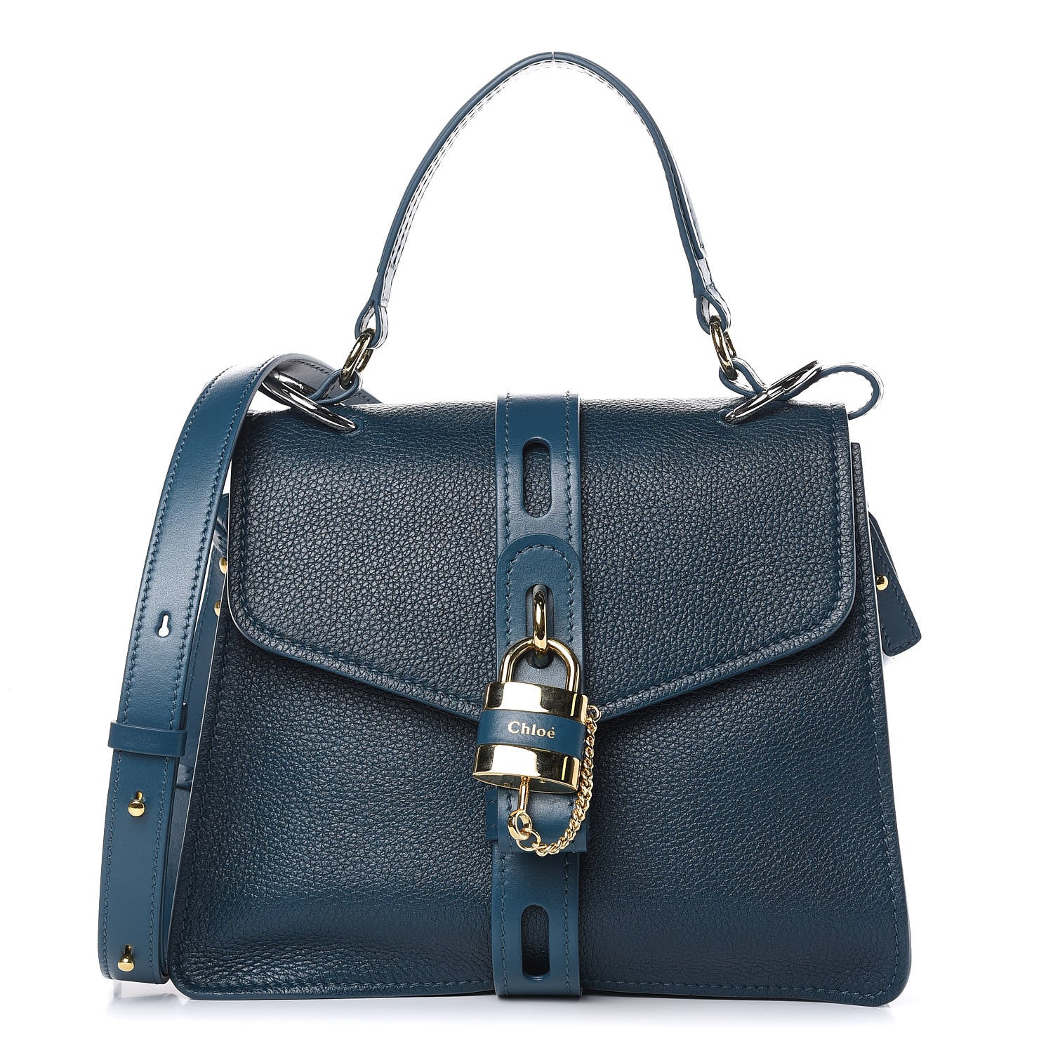 Chloe Grained Calfskin Medium Aby Day Shoulder Bag Navy Ink 1 of 9