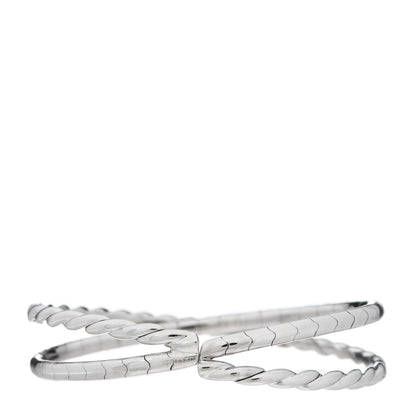 David Yurman 18K White Gold Diamond Paveflex Two Row Bracelet 2 of 4