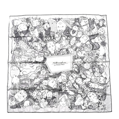 Hermes Silk Metamorphoses Par Hermes Paris Scarf 90 Gris Perle White Gris 1 of 5