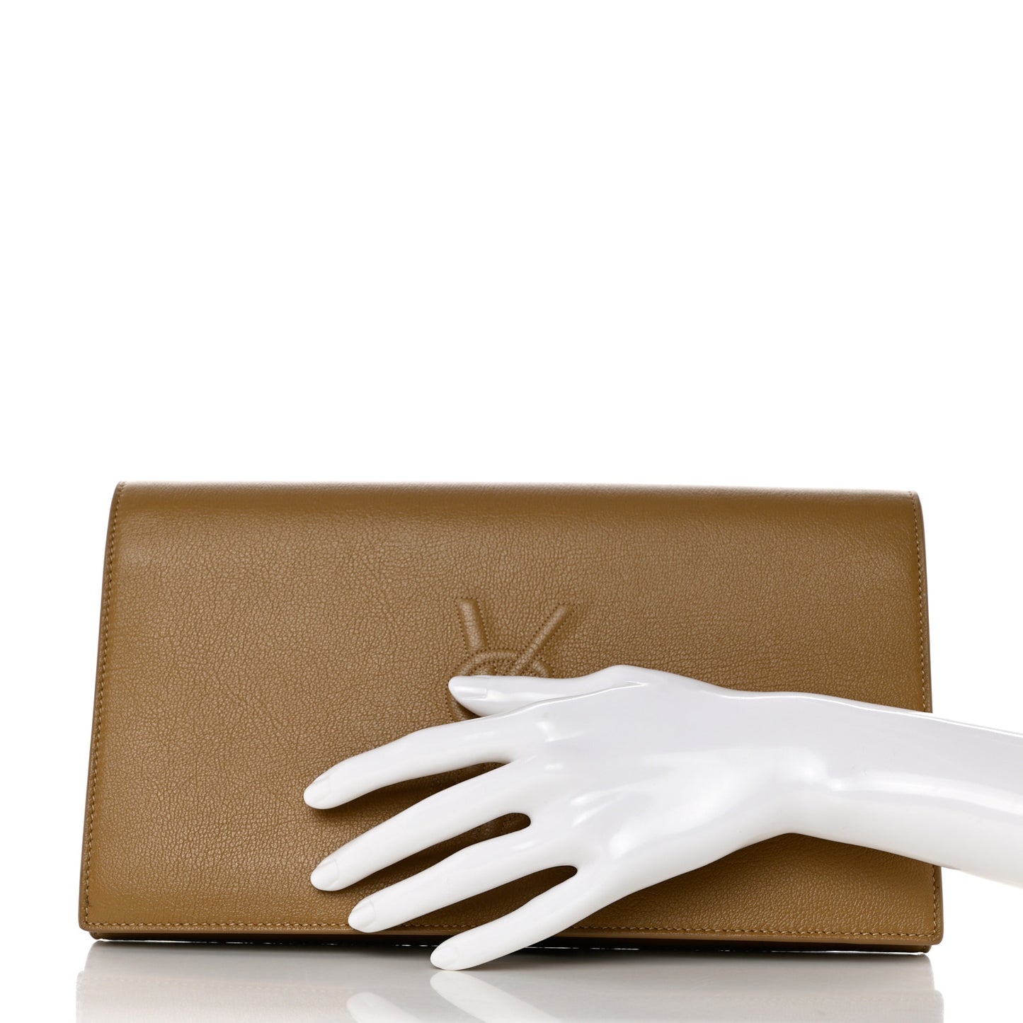 Calfskin Monogram Large Belle De Jour Clutch Beige