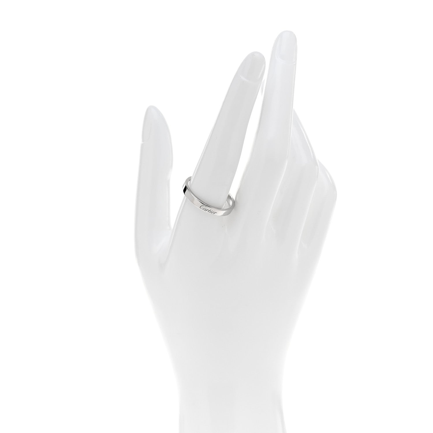 Cartier Platinum 3mm C De Cartier Wedding Band Ring 61 9.5 2 of 4