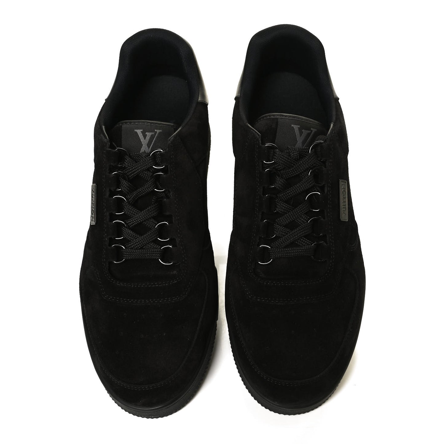 Suede Mens LV Trainer Sneakers 8.5 Black