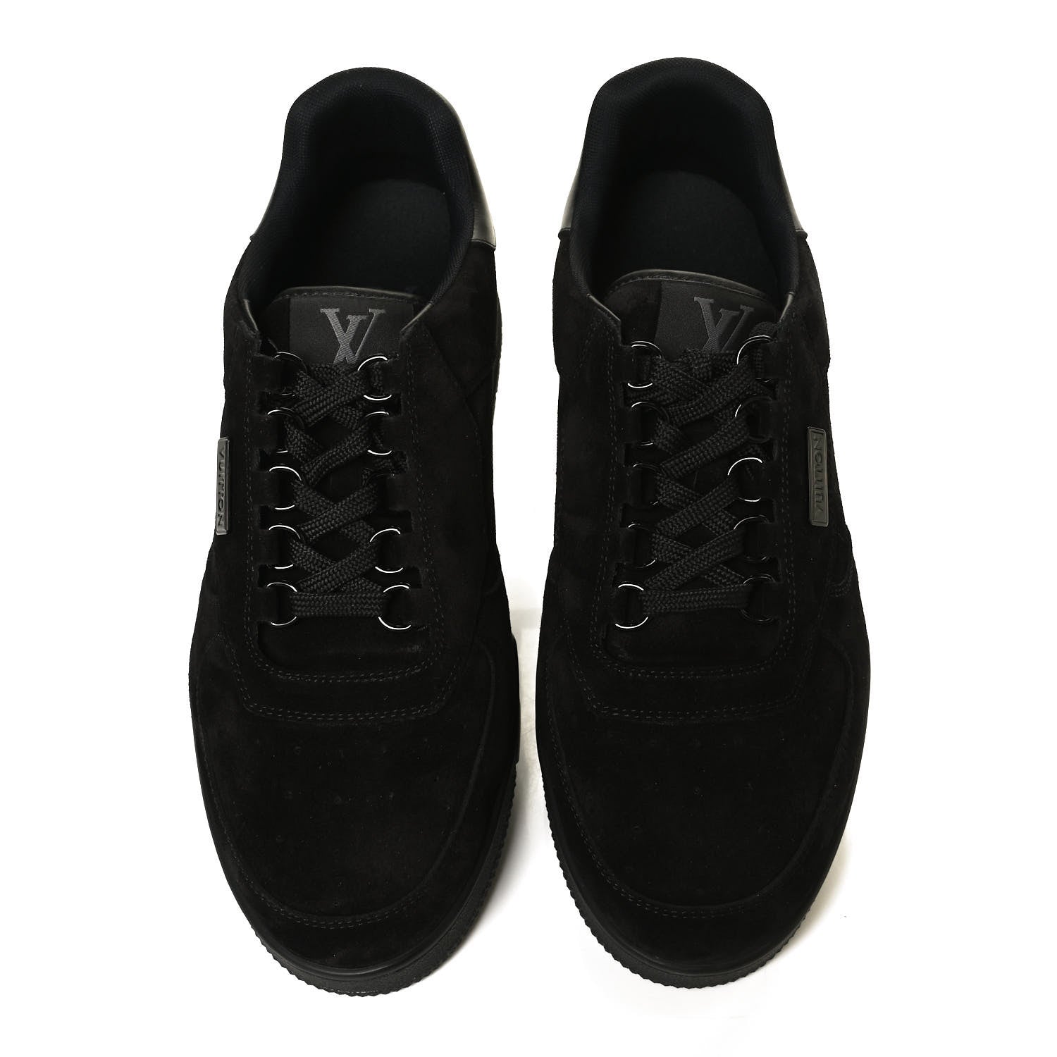 Louis Vuitton Suede Mens LV Trainer Sneakers 8.5 Black 5 of 10