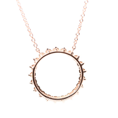 Tiffany 18K Rose Gold Diamond Open Circle Pendant Necklace 5 of 7
