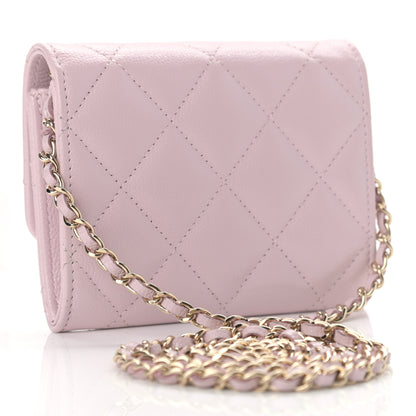 Chanel Caviar Quilted Coco Candy Card Holder On Chain Light Pink 2 of 9