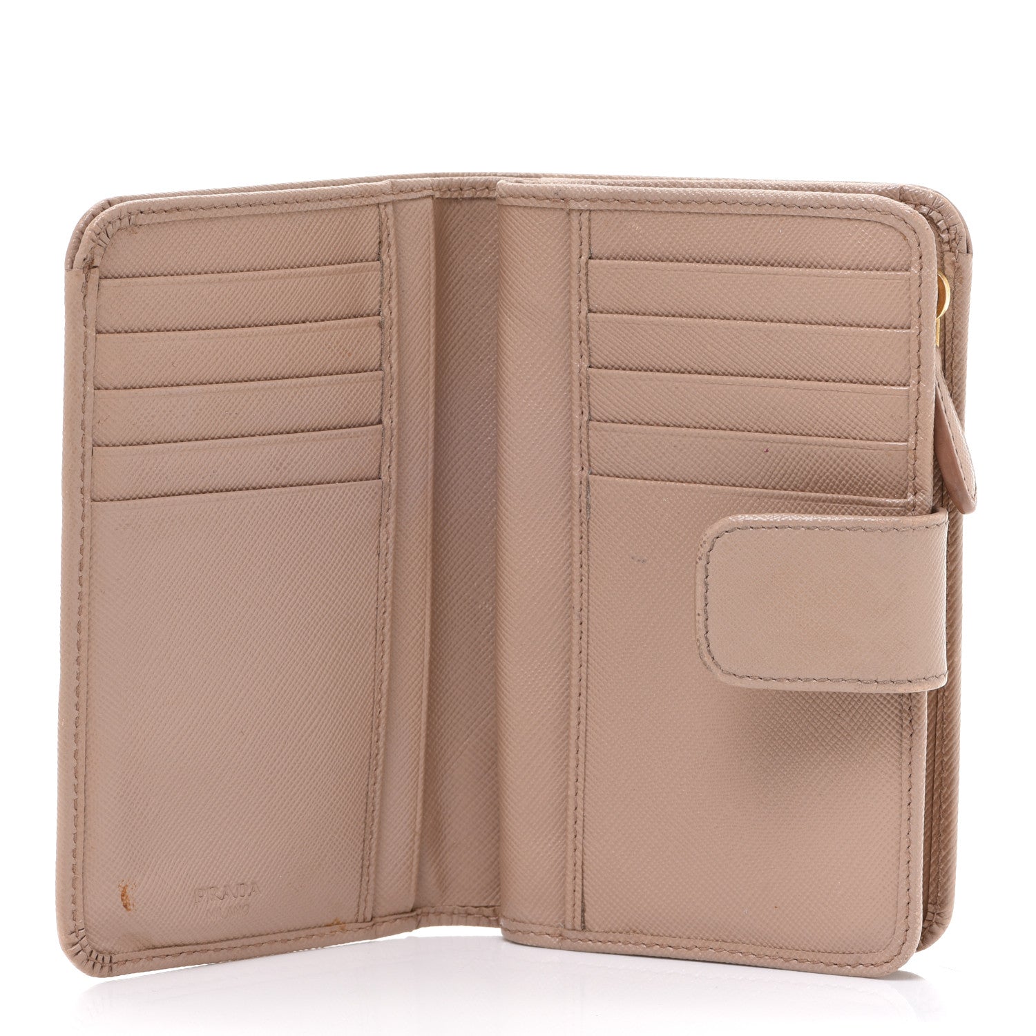Prada Saffiano Metal Compact Wallet Cammeo 5 of 14