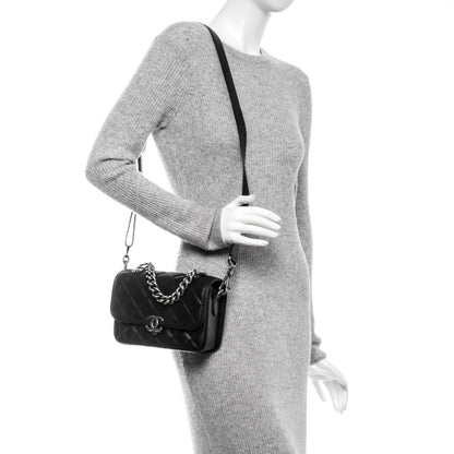 Chanel Caviar Iridescent Calfskin Quilted Small Daily Carry Messenger Black 2 of 7