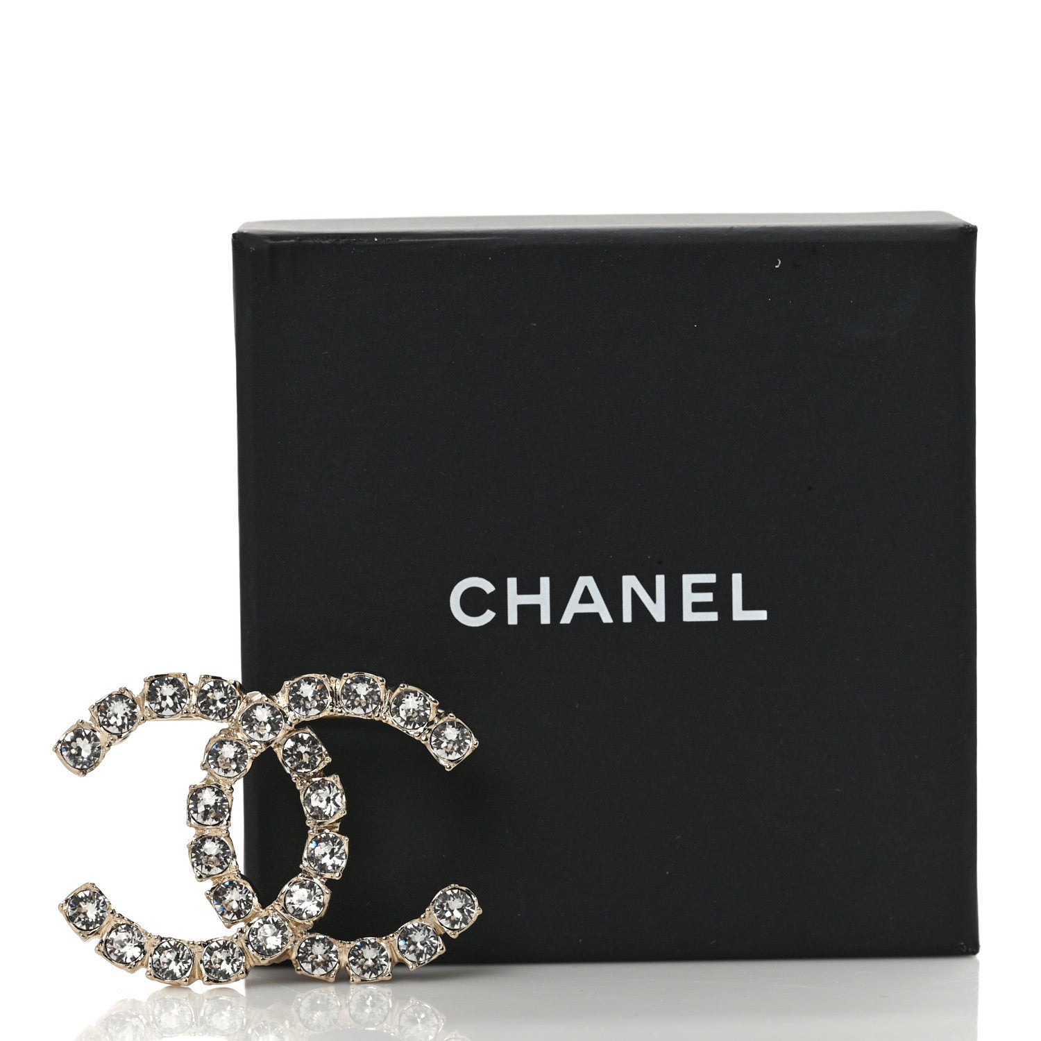 Chanel Crystal Coco's Pearls CC Brooch Light Gold 5 of 5