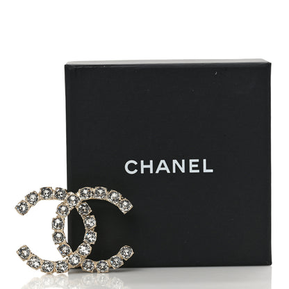 Chanel Crystal Coco's Pearls CC Brooch Light Gold 5 of 5