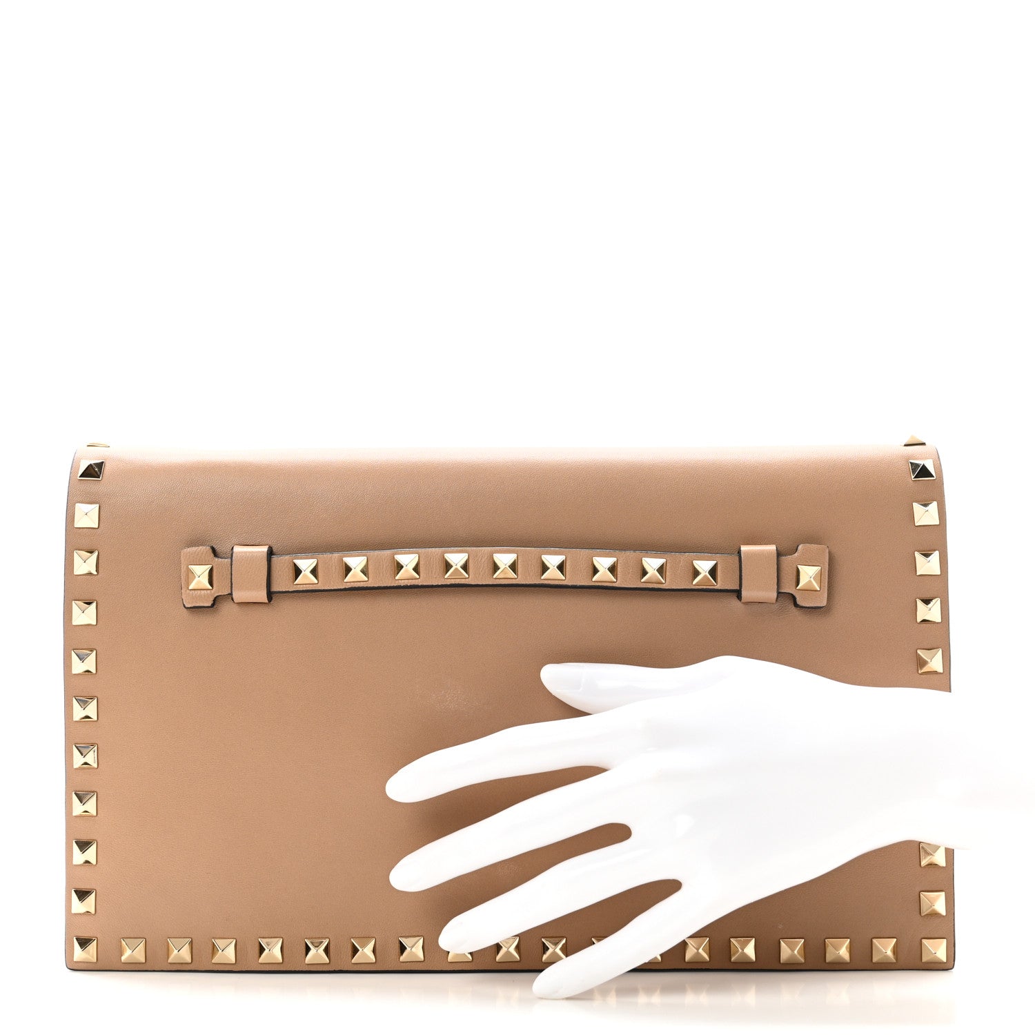 Valentino Garavani Nappa Rockstud Wristlet Clutch Alpaca 1896014