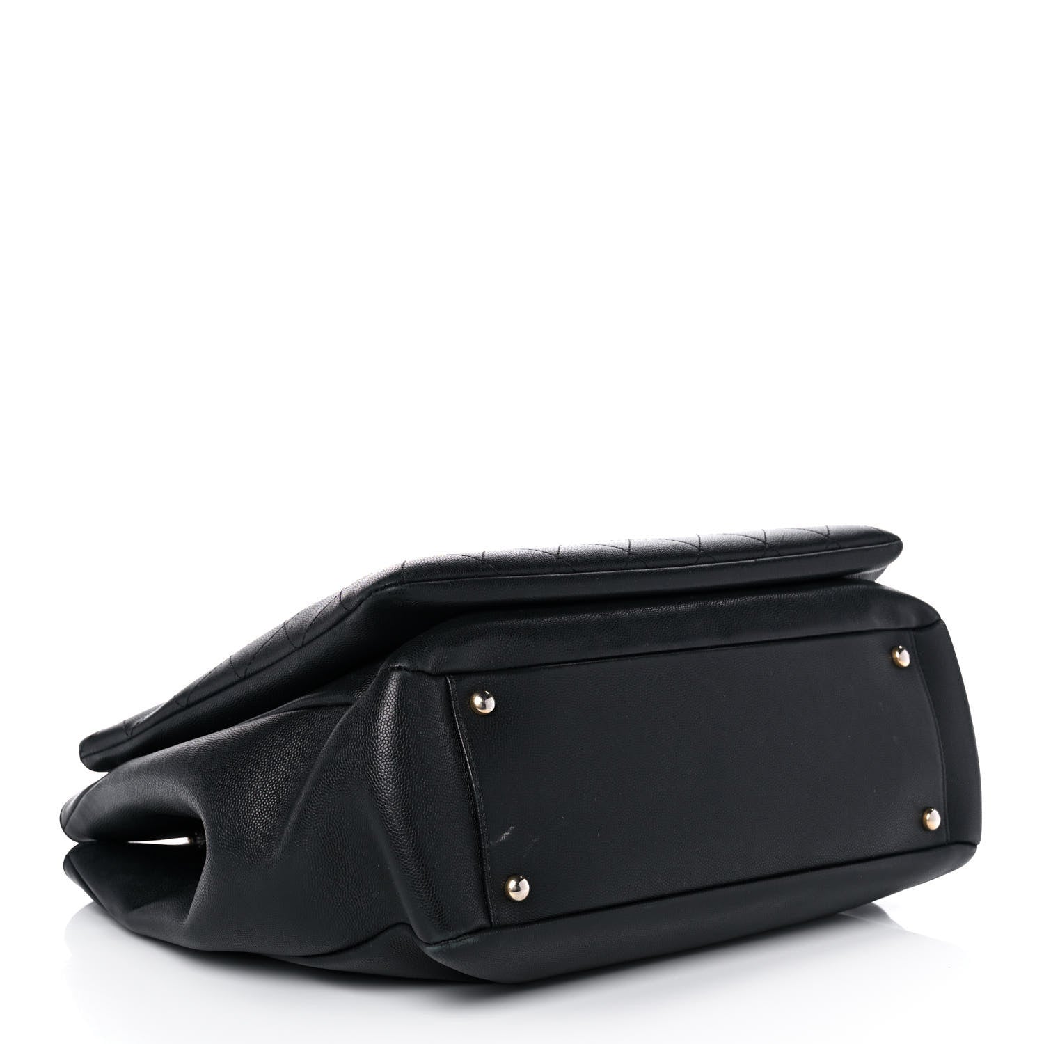 Chanel Grained Calfskin Stitched Lady Coco Top Handle Tote Black 4 of 16