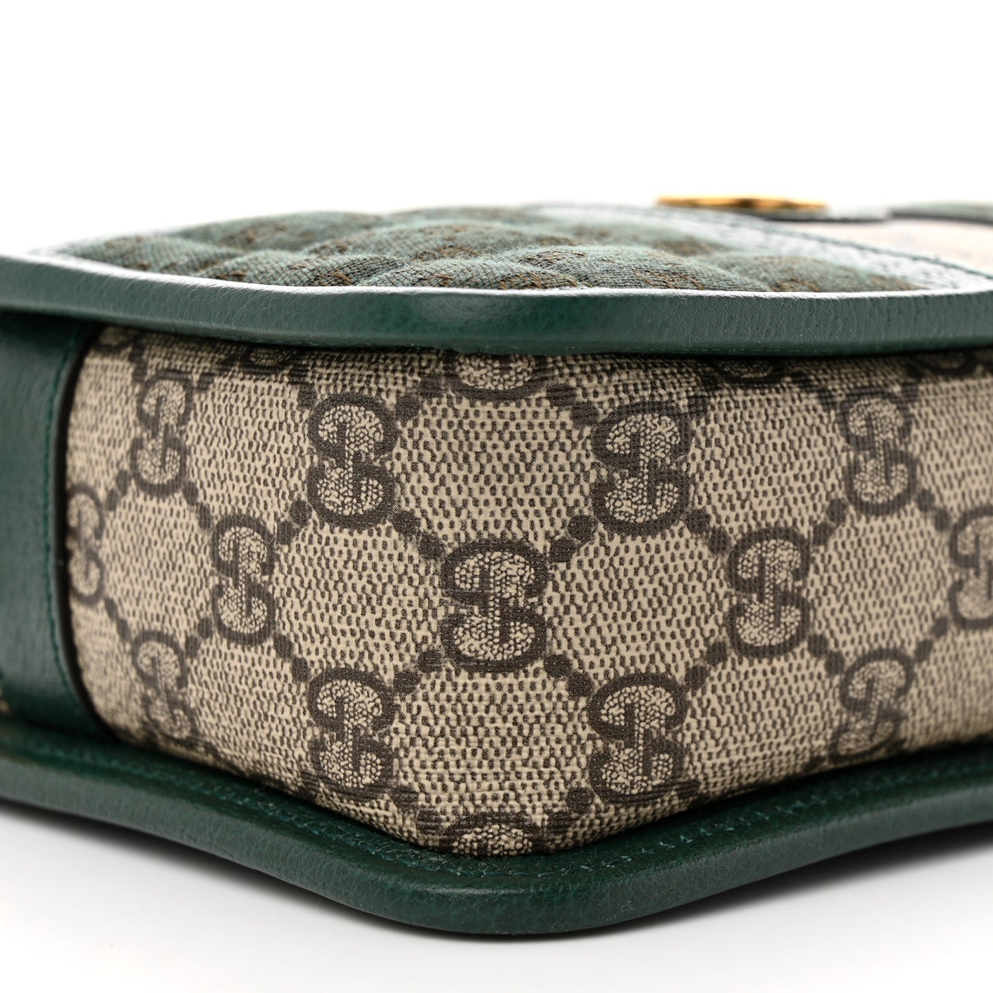 Monogram GG Mignon Textured Dollar Calfskin GG Supreme Monogram Quilted Mini GG Shoulder Bag Green Beige Ebony