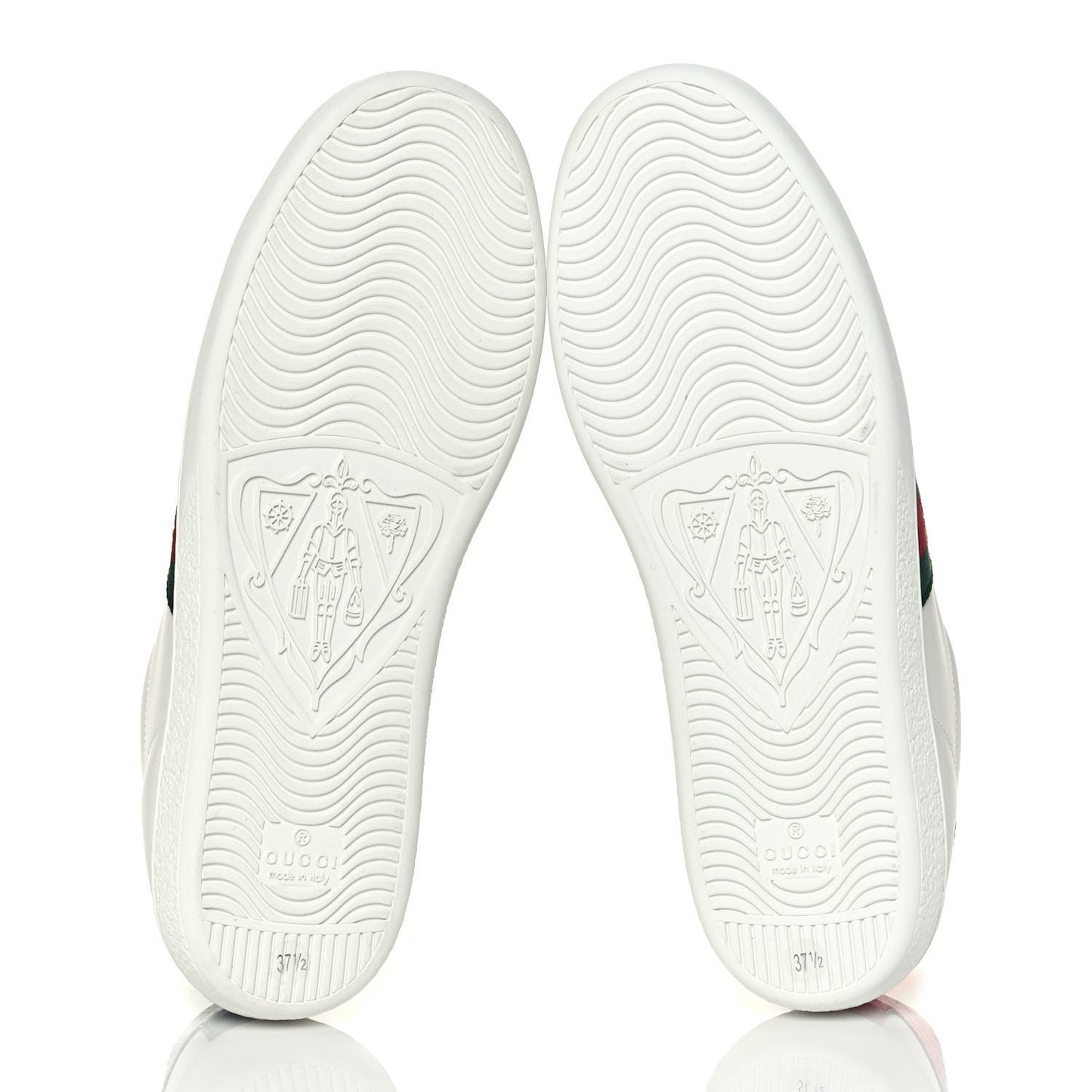 Calfskin Ayers Bee Embroidered Womens Ace Sneakers 37.5 White Green
