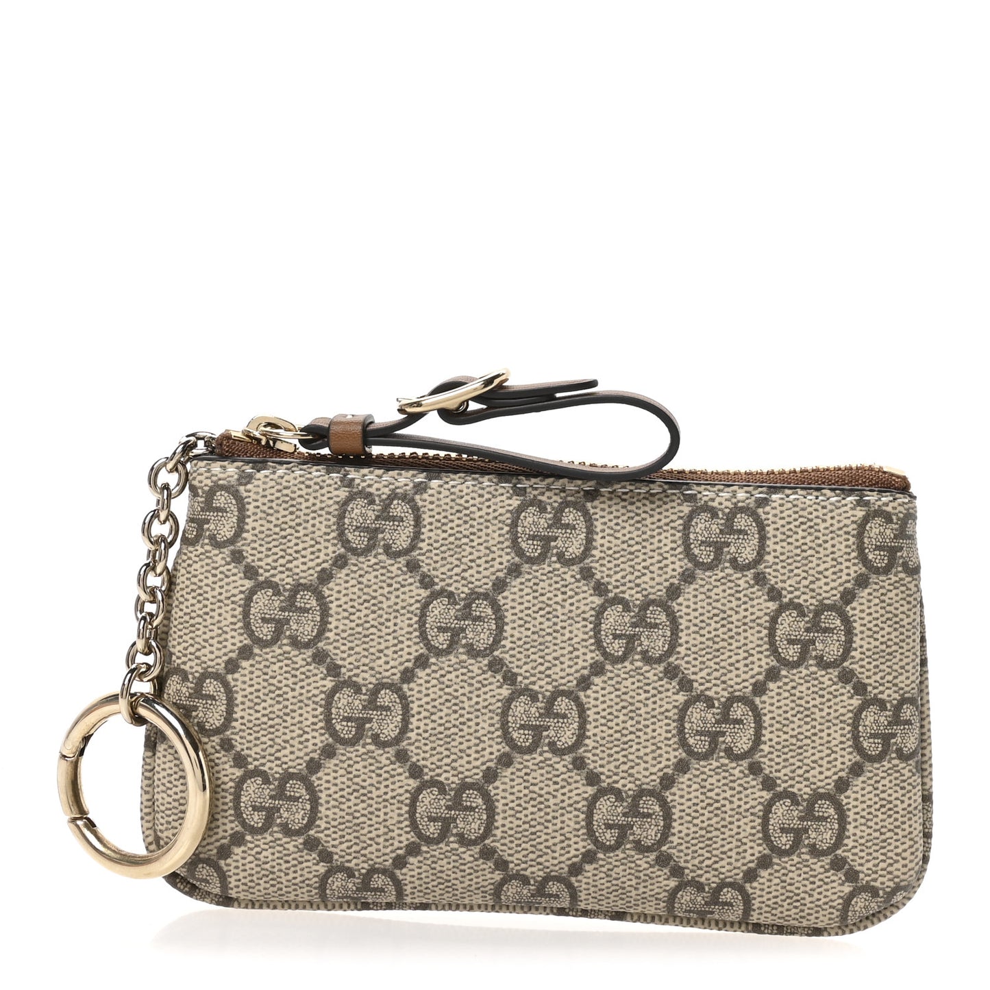 GG Supreme Monogram Selleria Key Case Brown