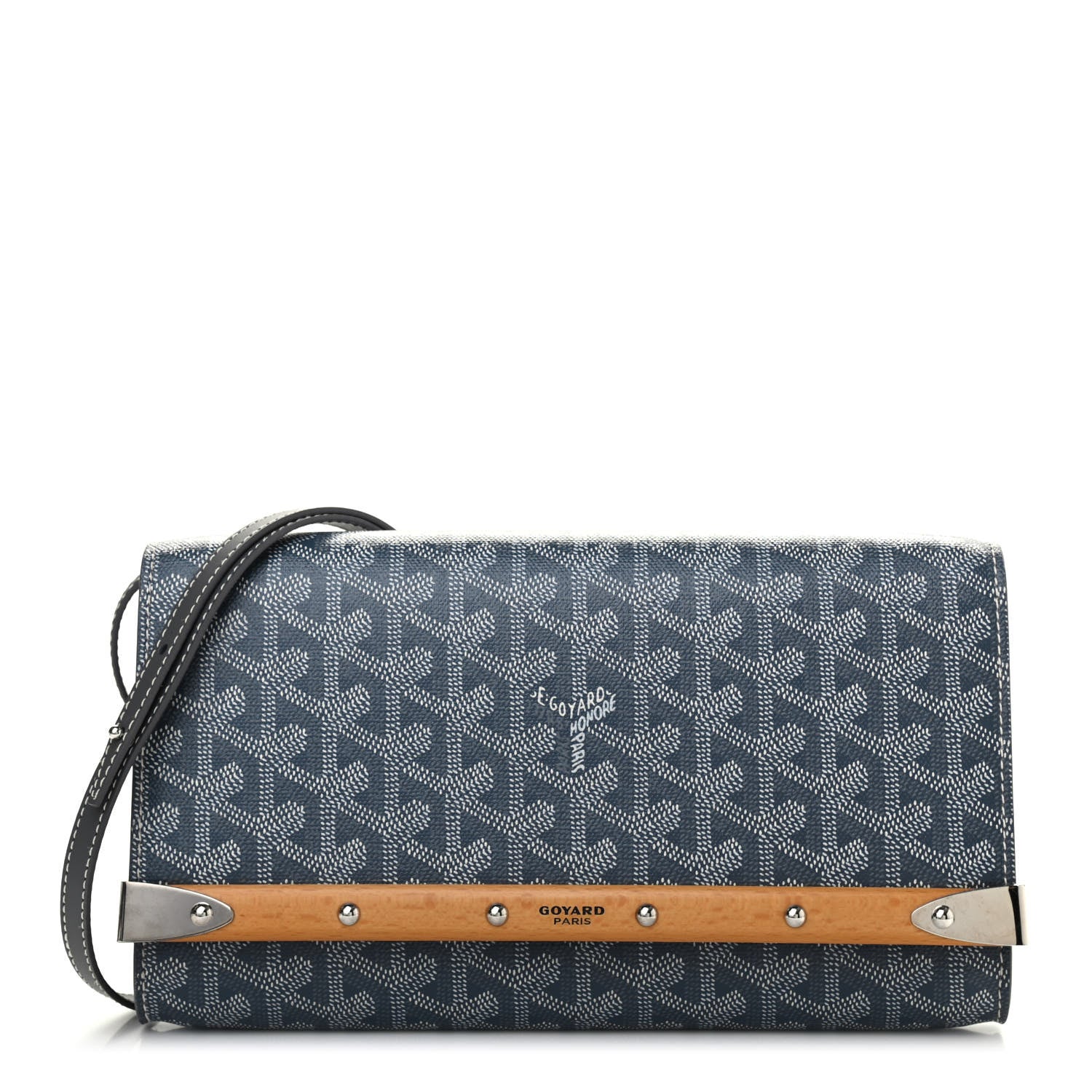 Goyard Goyardine Monte Carlo Bois Clutch With Strap Gray 1 of 6