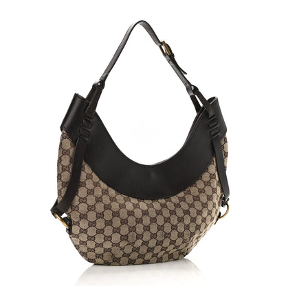 Gucci Monogram Half Moon Hobo Dark Brown 2 of 13