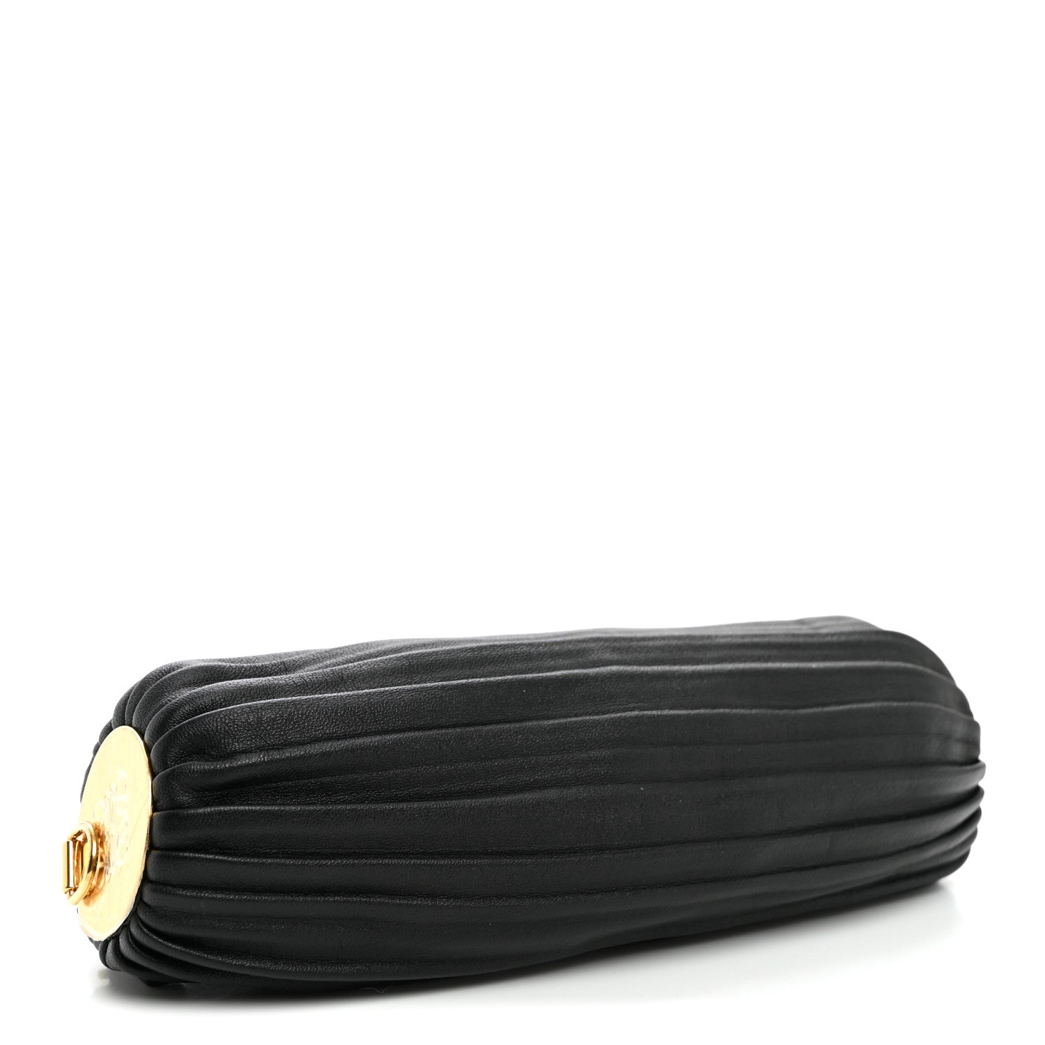 Loewe Lambskin Pleated Bracelet Clutch Black 4 of 6