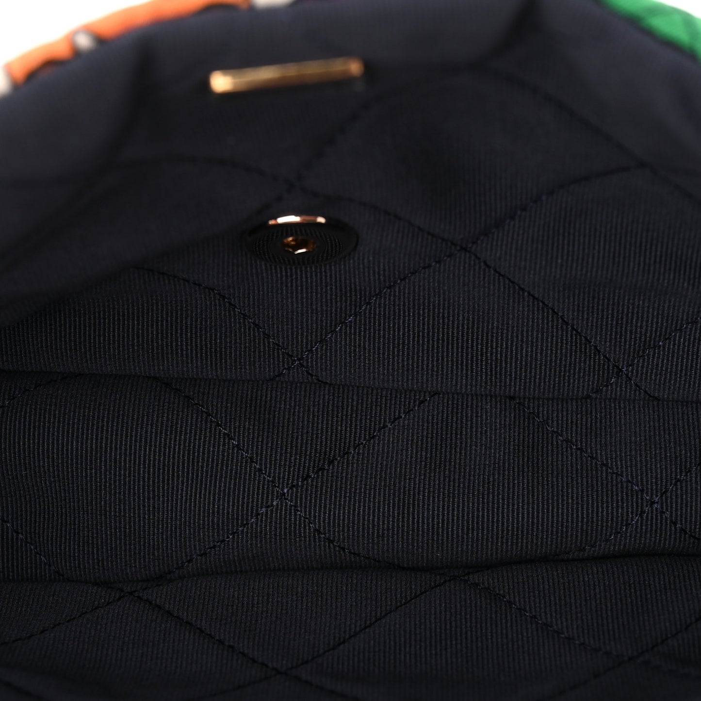 Printed Fabric Quilted Logo Single Flap Bag Multicolor