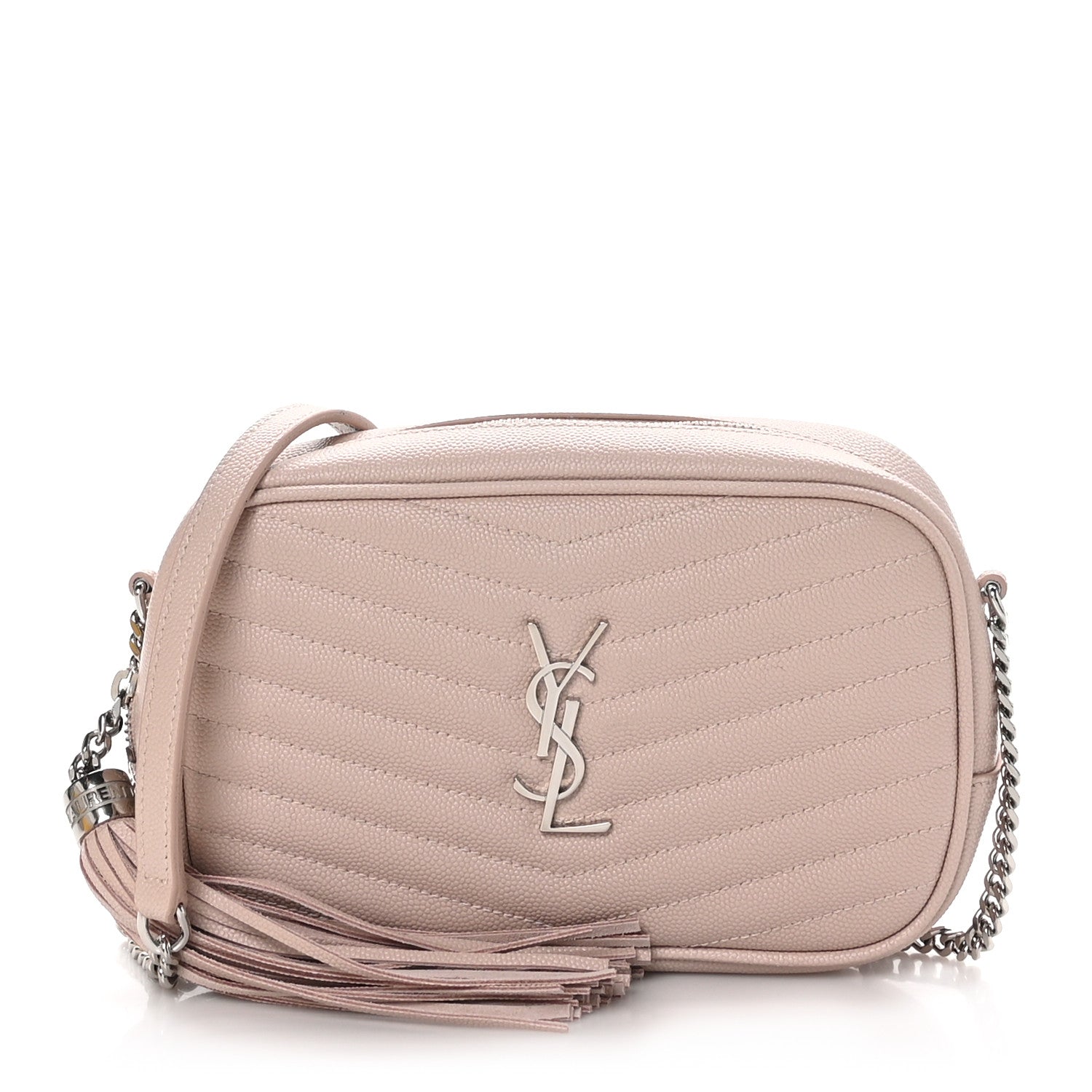 Saint Laurent Grain De Poudre Matelasse Monogram Mini Lou Camera Bag Marble Pink 1 of 10