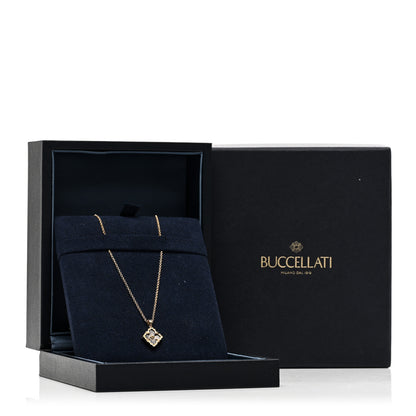 Buccellati 18K Yellow Gold Enamel Small Opera Tulle Necklace Green Blue 6 of 6