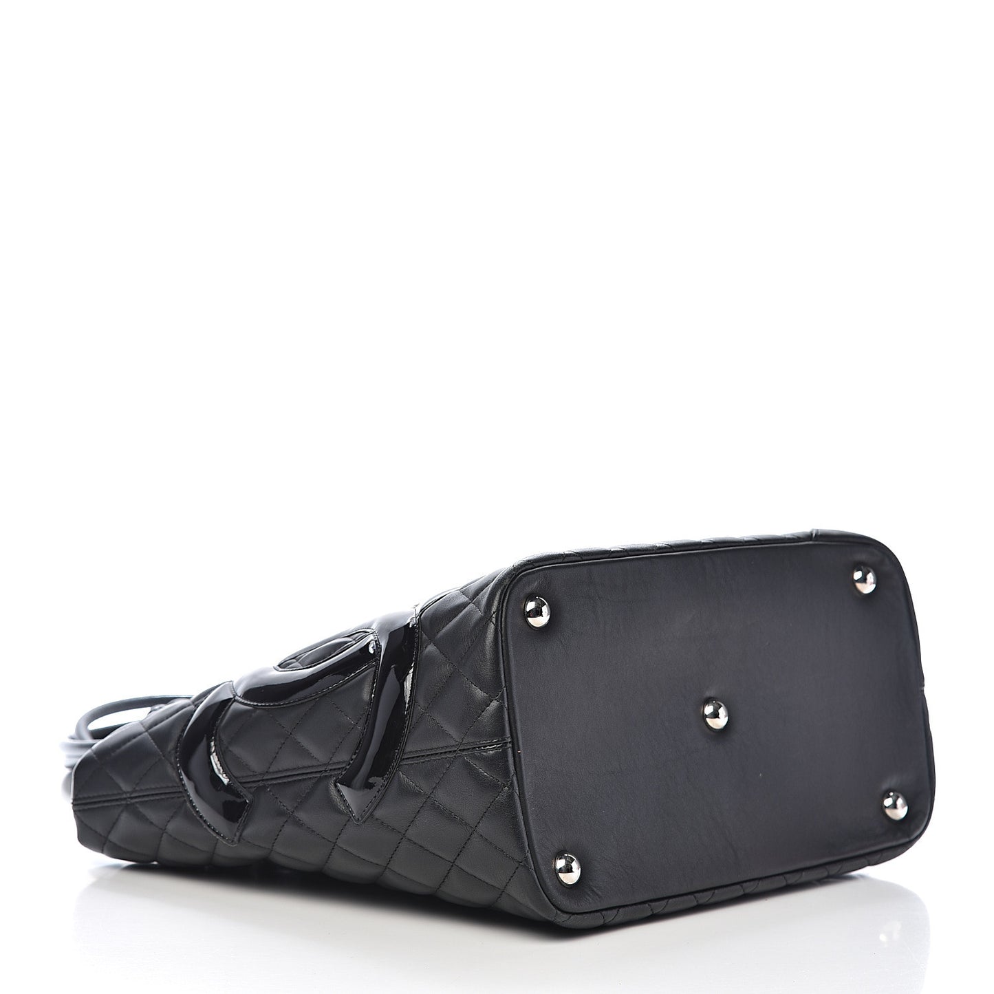 Calfskin Quilted Large Cambon Tote Black