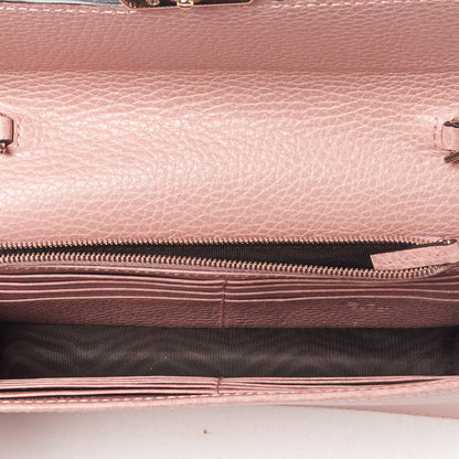 Gucci Dollar Calfskin Interlocking G Chain Wallet Soft Pink 6 of 7
