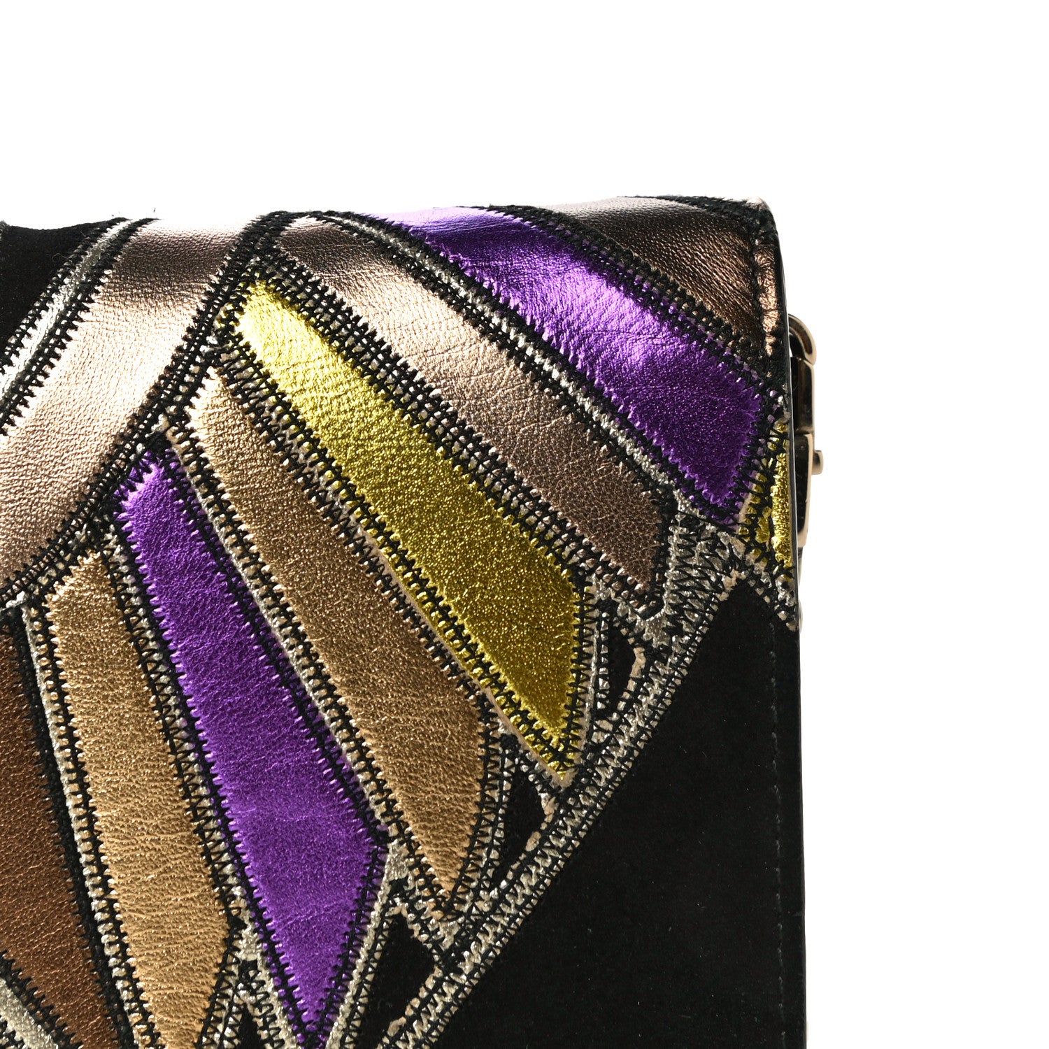 Givenchy Suede Calfskin Egyptian Print Mini Pandora Chain Wallet Multicolor 15 of 17