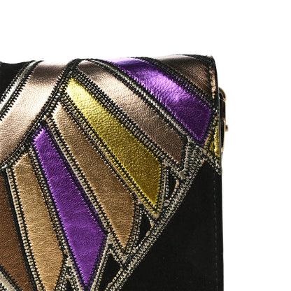 Givenchy Suede Calfskin Egyptian Print Mini Pandora Chain Wallet Multicolor 15 of 17