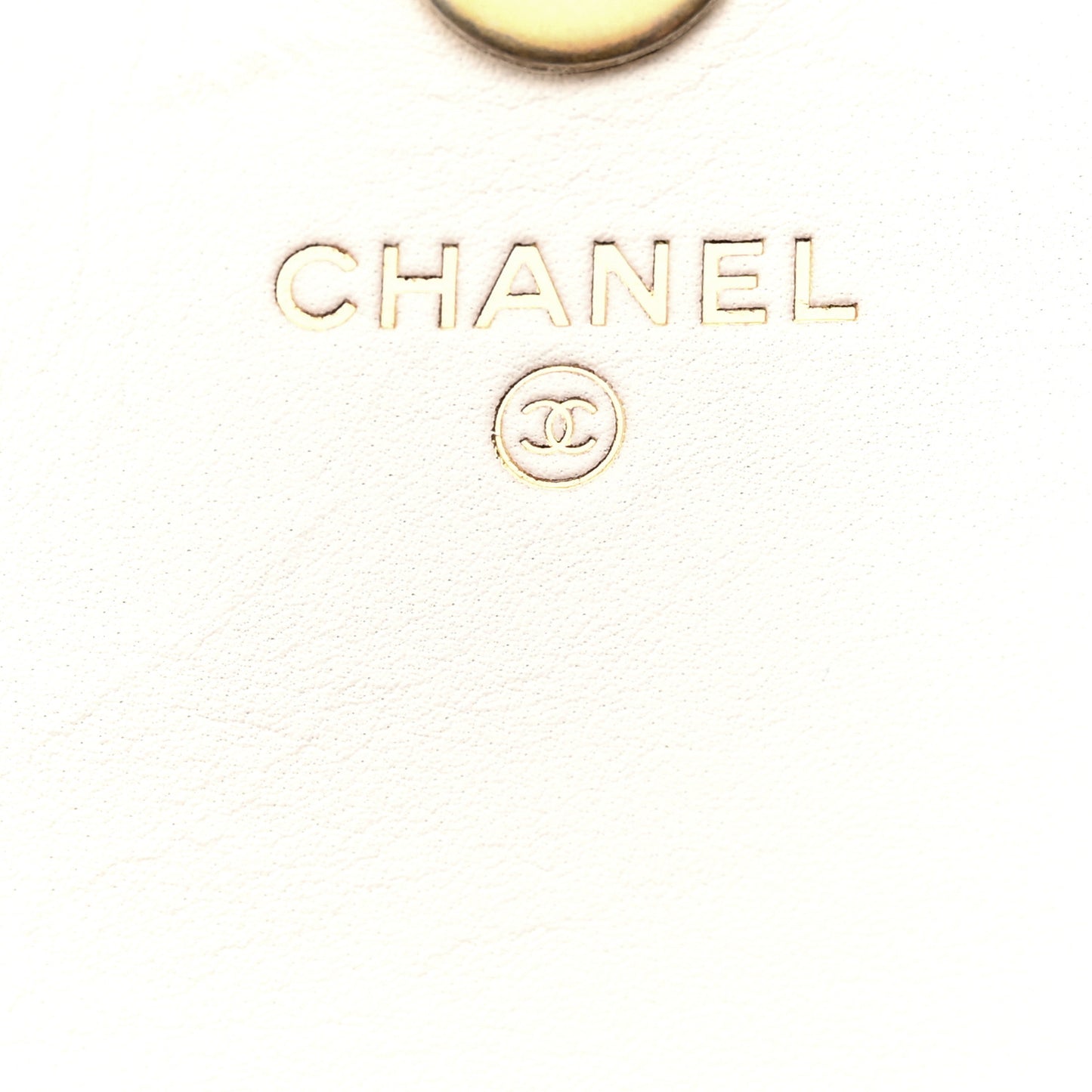 Calfskin Quilted Logo Flap Case White