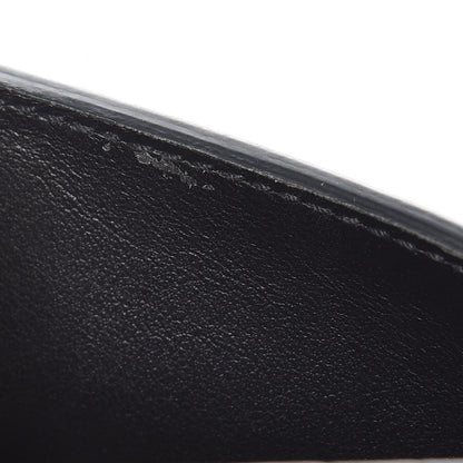 Saint Laurent Calfskin Crocodile Embossed Monogram Sunset Chain Wallet Black 9 of 12