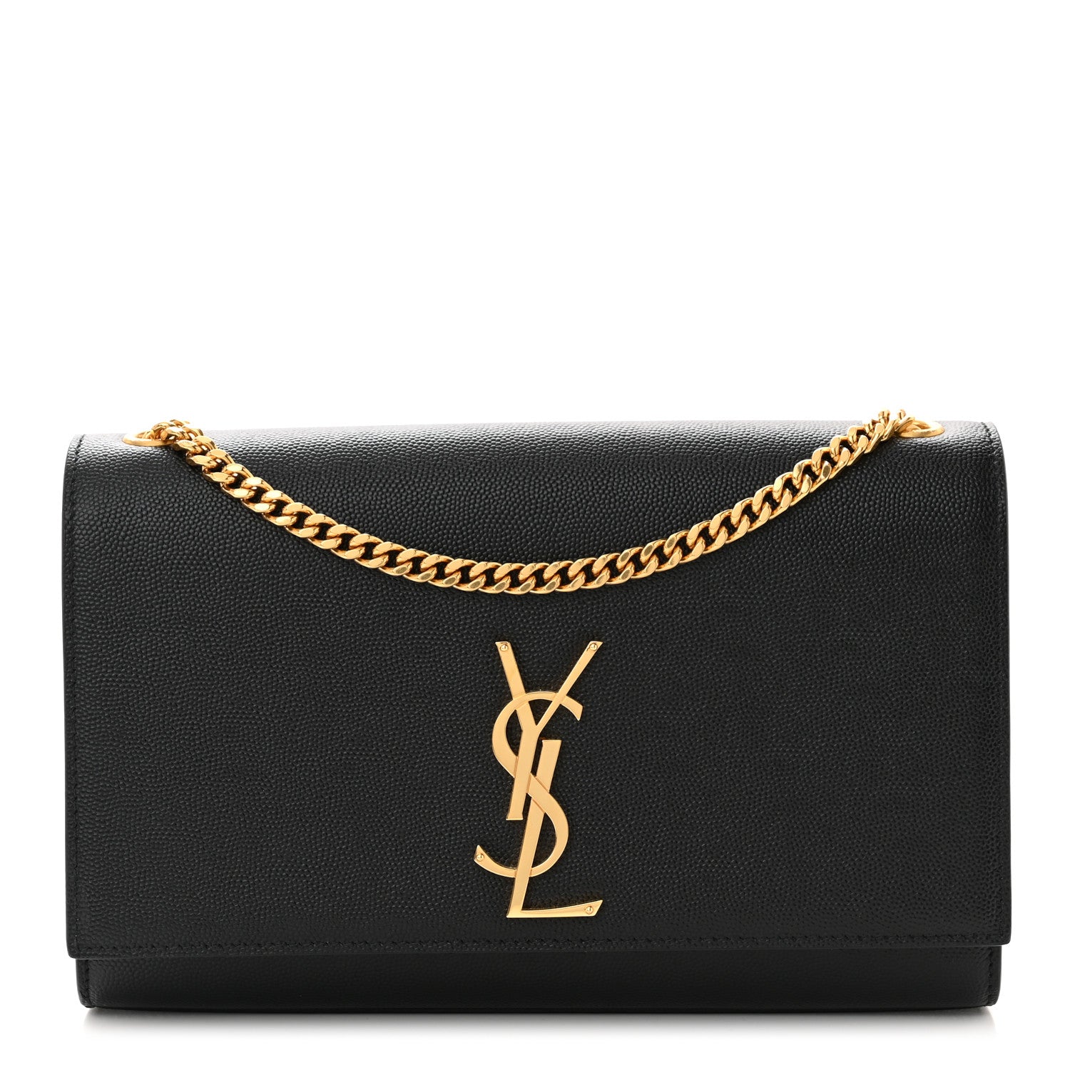 Saint Laurent SAINT LAURENT Grain De Poudre Medium Classic Monogram Kate Satchel Black 1 of 9