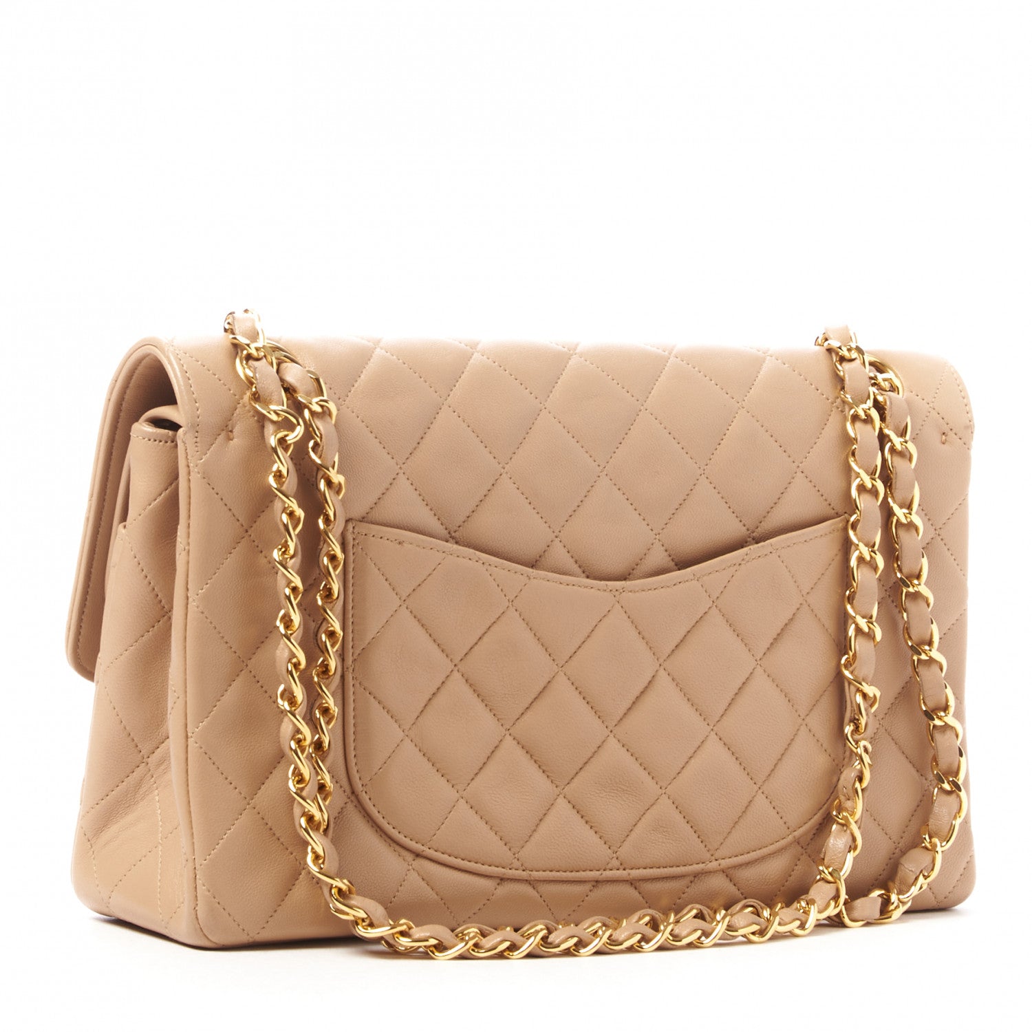 Chanel Lambskin Quilted Medium Double Flap Beige 2 of 9