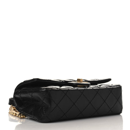 Chanel Aged Calfskin Quilted 2.55 Reissue Flap Belt Bag Clutch Black 4 of 10