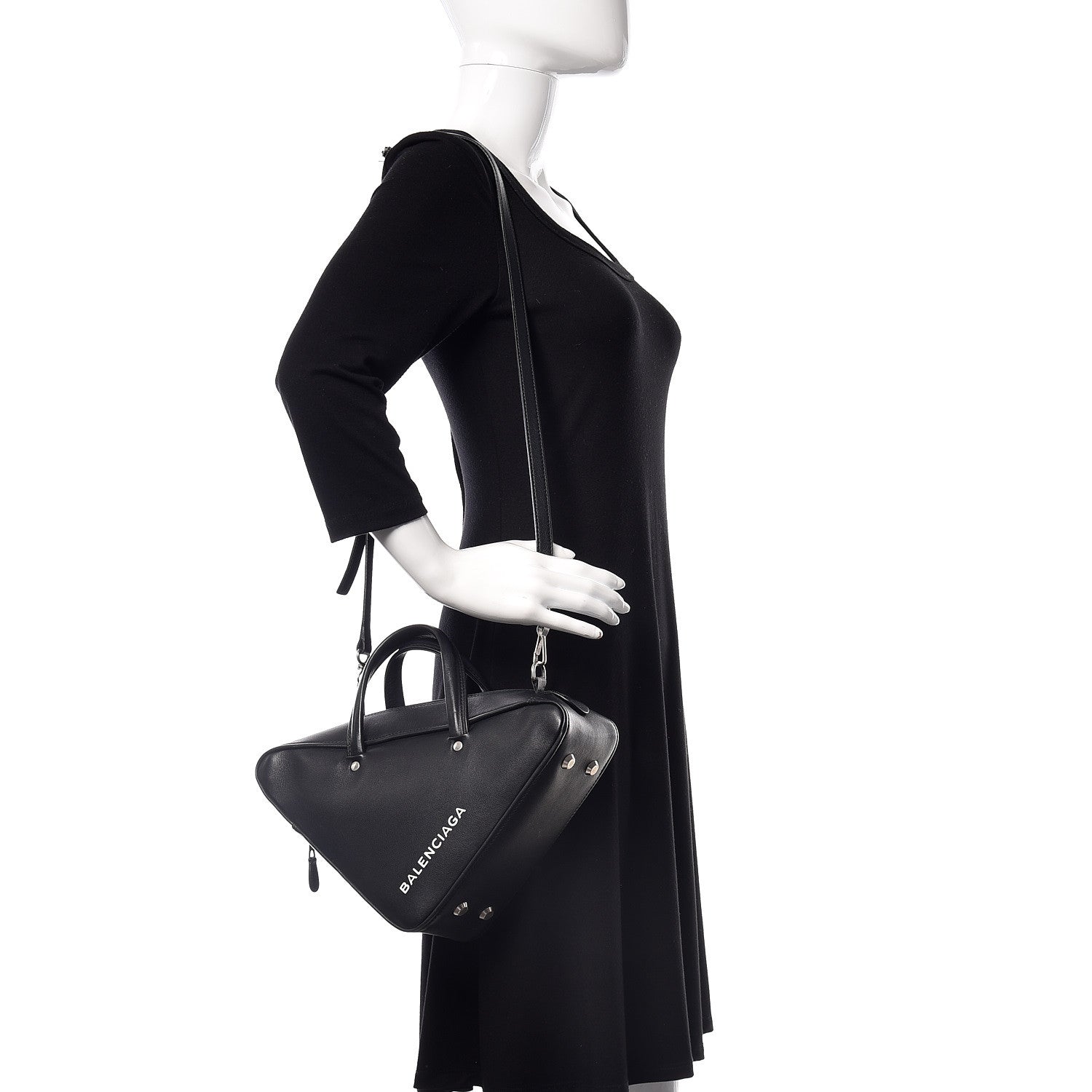 Balenciaga Calfskin S Triangle Duffle Black 2 of 9