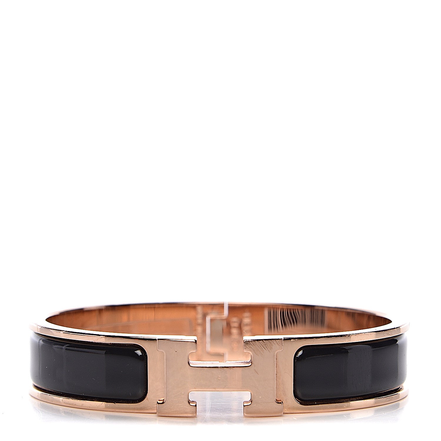Hermes Enamel Narrow Clic Clac H Bracelet PM Black 1 of 6