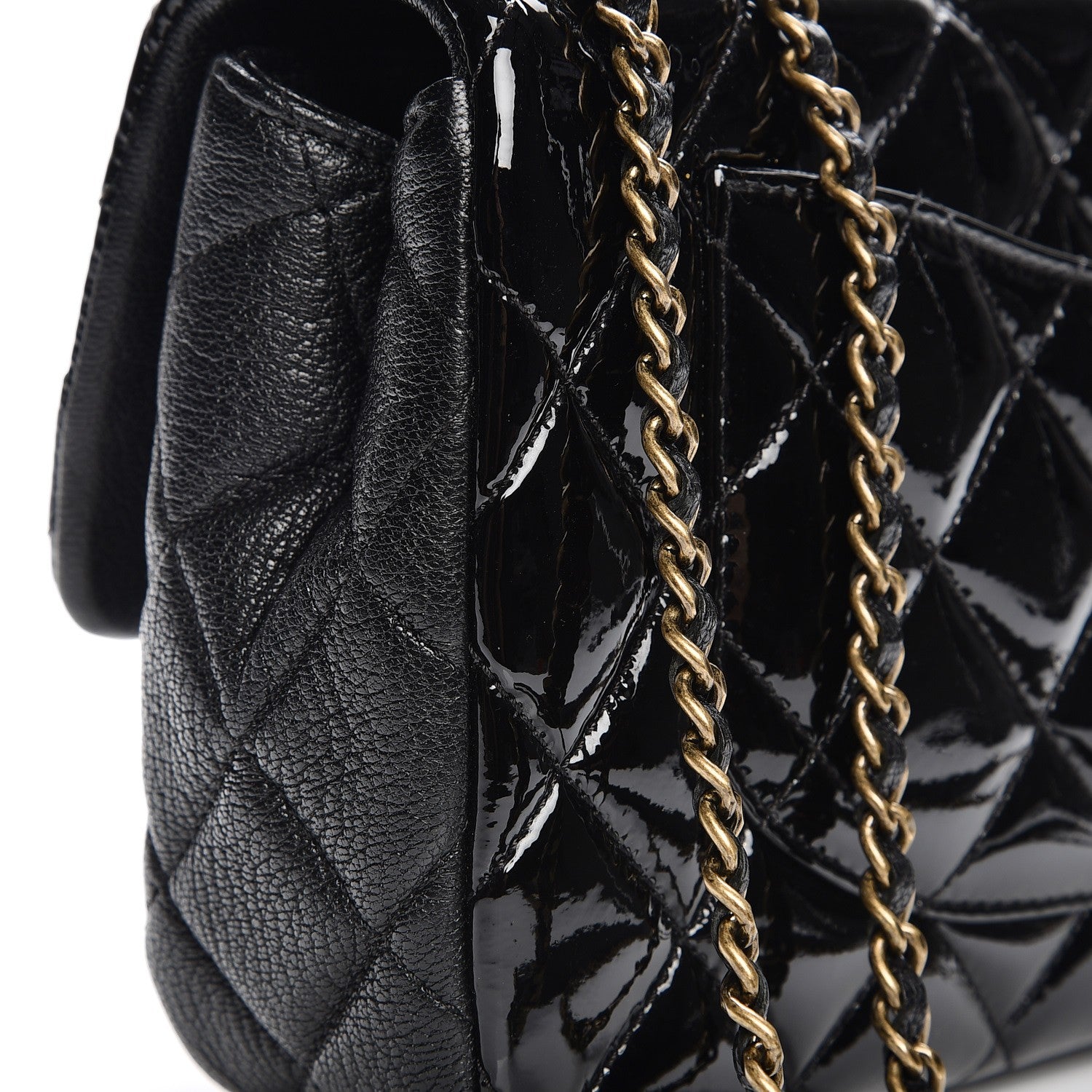 Chanel Patent Goatskin Quilted Medium CC Eyelet Flap Black 8 of 9