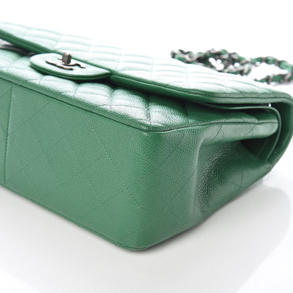 Chanel Caviar Quilted Jumbo Double Flap Green 6 of 9
