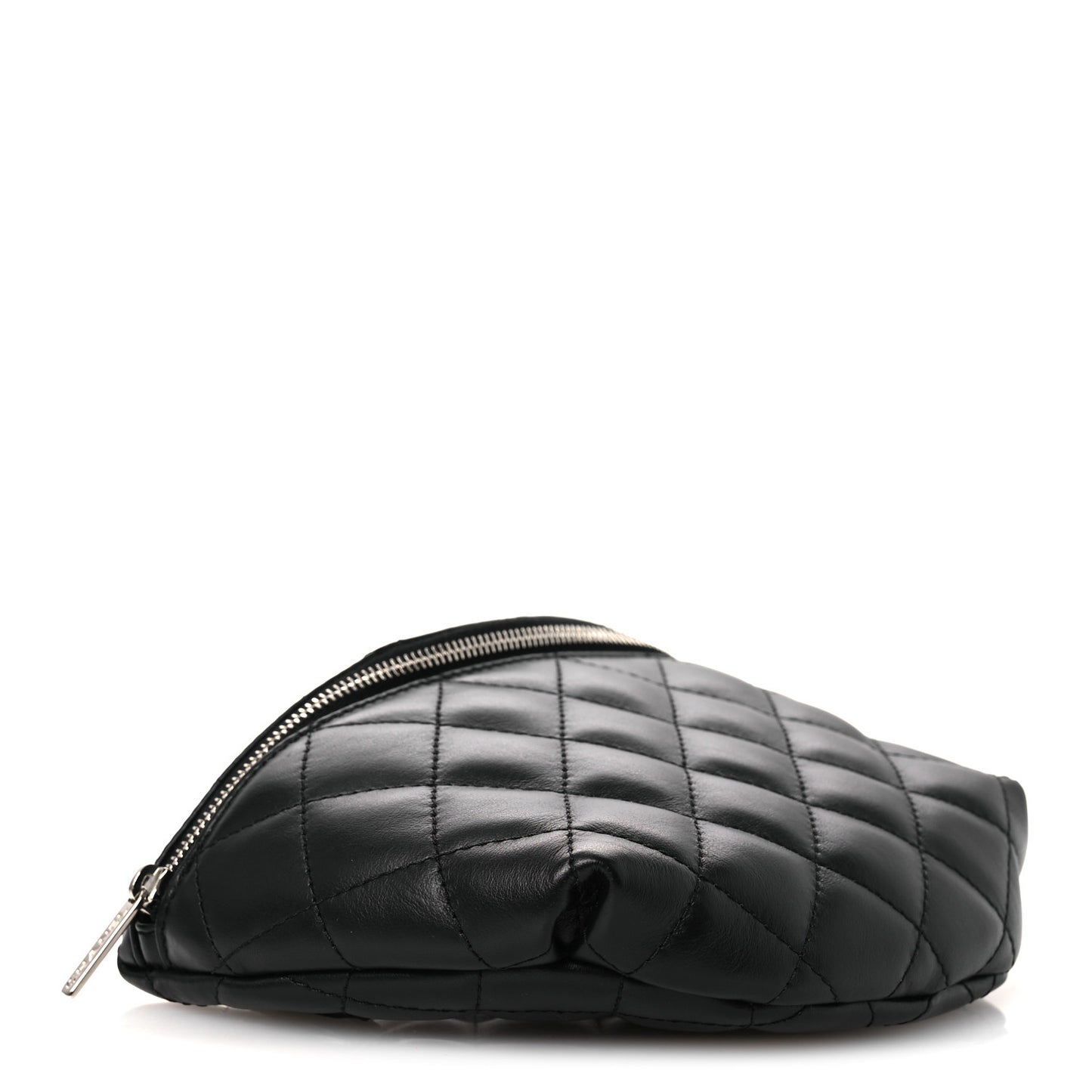 Calfskin Quilted Uniform Waist Belt Bag Black