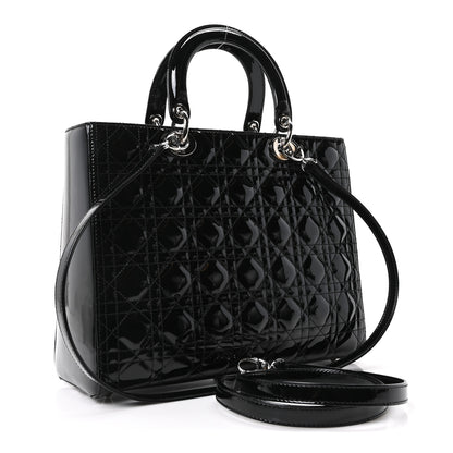 Christian Dior Patent Cannage Large Lady Dior Black 3 of 10