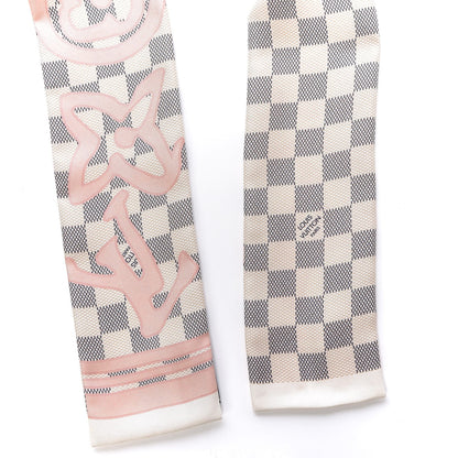 Louis Vuitton Silk Damier Azur Tahitienne Bandeau Rose Ballerine 5 of 5