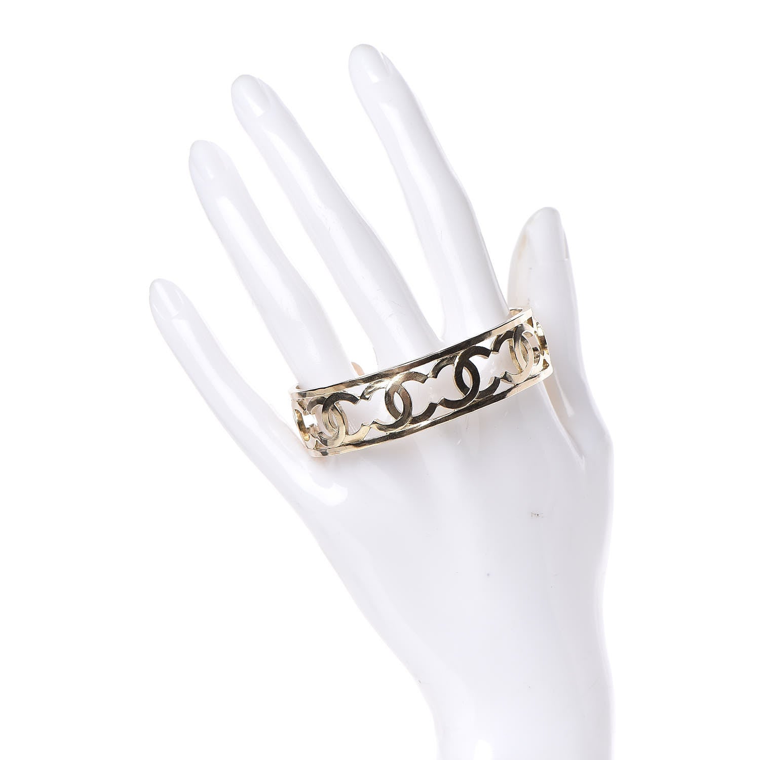 Chanel Metal Logo CC Cuff Gold 2 of 5